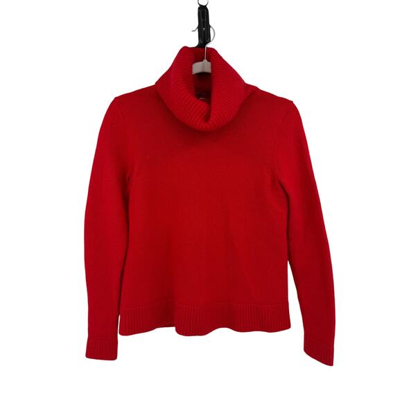 J. Crew Sweaters - J.Crew Womens Size M Turtle Neck Sweater Wool Blend Red Long Sleeve Minimalist